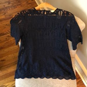 En Elle: Navy lace shirt